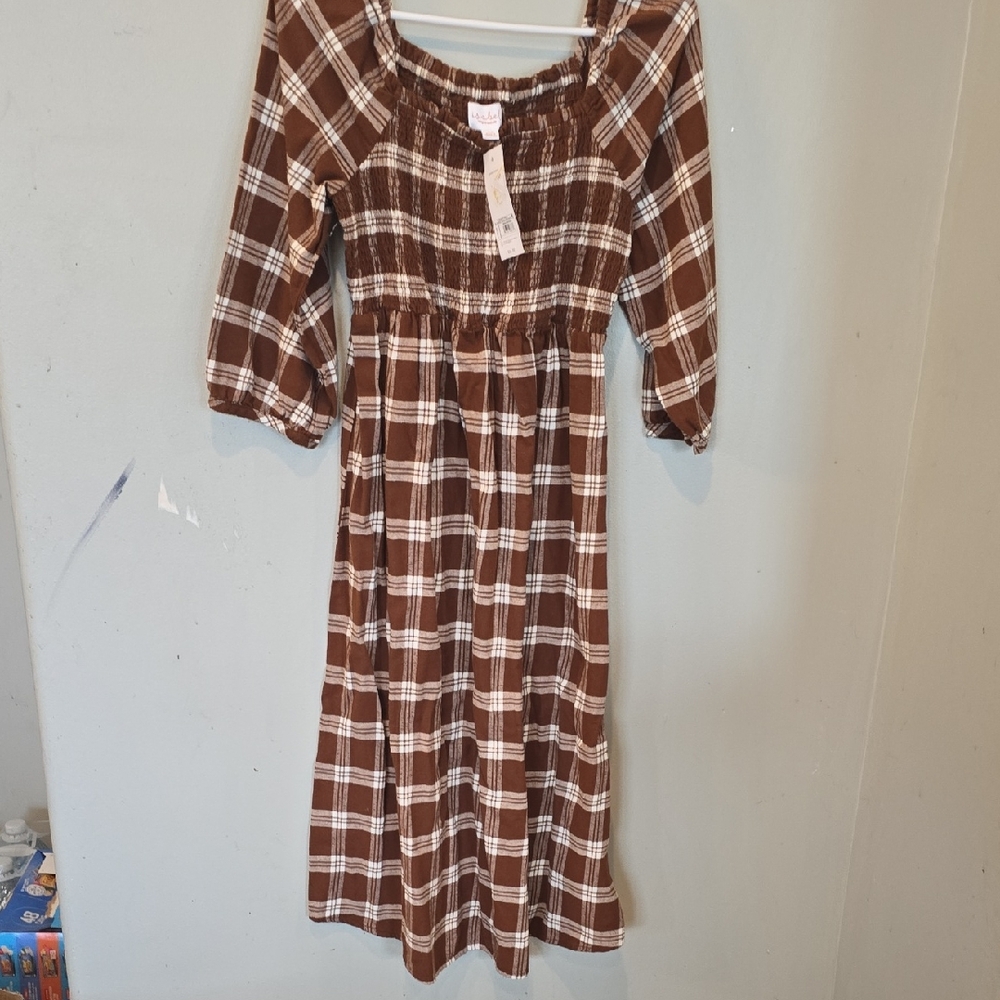 Isabel Maternity by Ingrid & Isabel Plaid Maxi Dress Size XS Maternity
